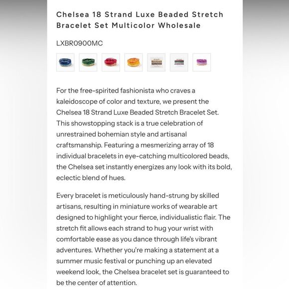 NWT Ink + Alloy Multicolor Stripes Beaded 0 Strand Stretch Layering Bracelets - Picture 6 of 6